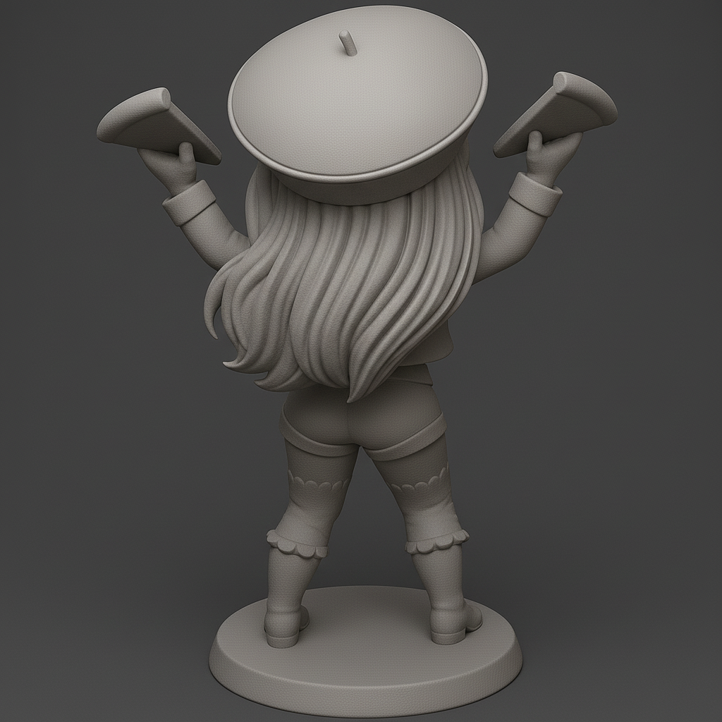 silhouette 3d printer maker-3d portrait printing_Cheerful Pizza Lover Figurine