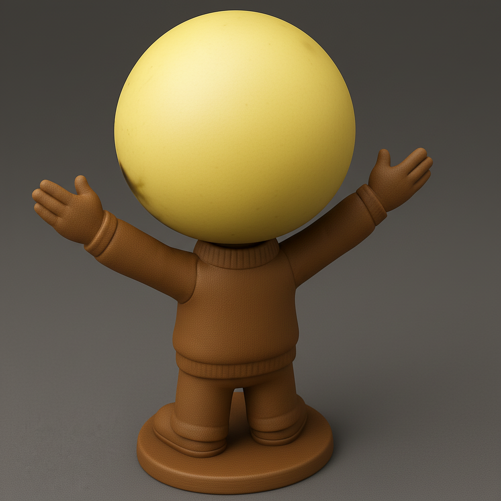 face anatomy 3d model-create 3d face model from photo_Happy Hug Bobblehead: Cheerful Desk Companion