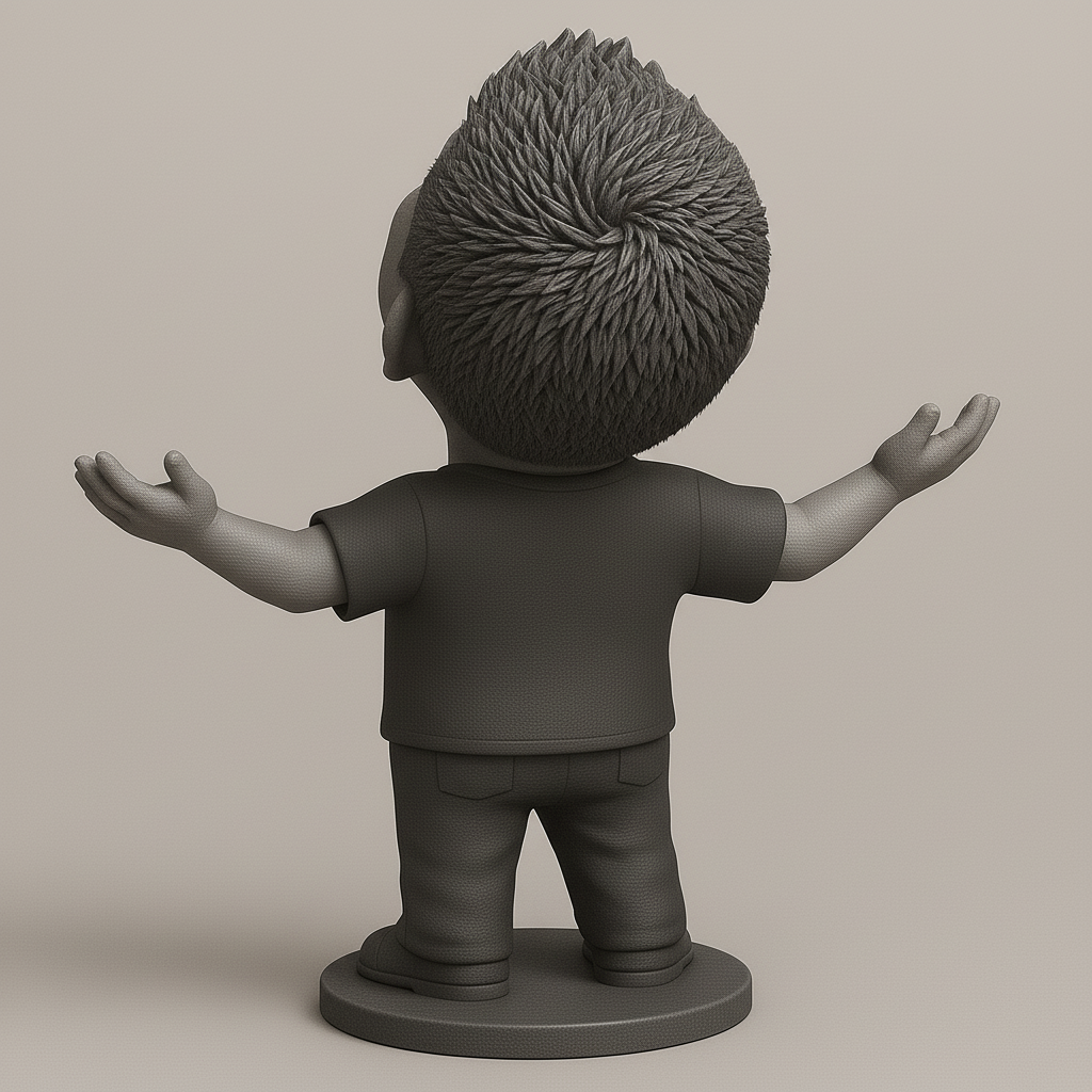 silhouette 3d printer maker-3d portrait printing_Joyful Figurine with Outstretched Arms