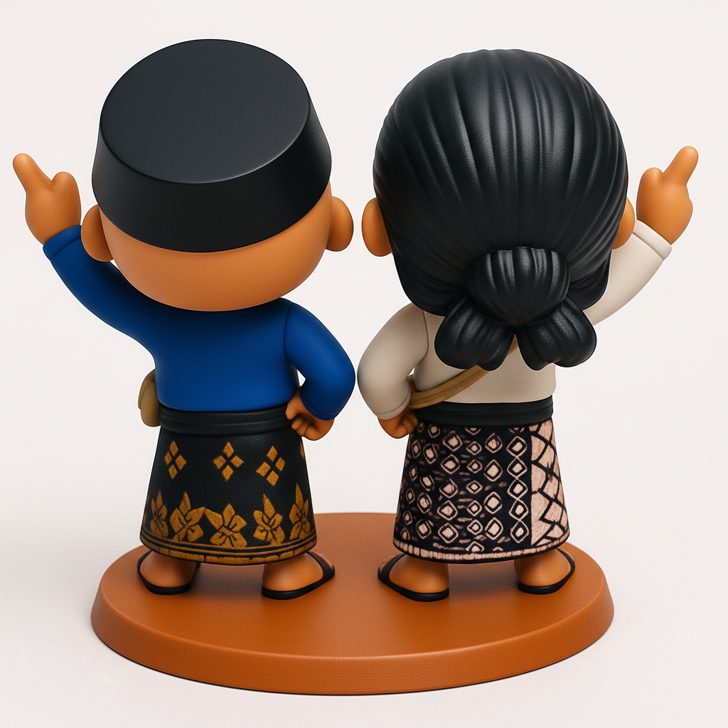 face to 3d model ai-3D portrait printing from photo_Celebrate Indonesia: Iconic Duo Cultural Figurine