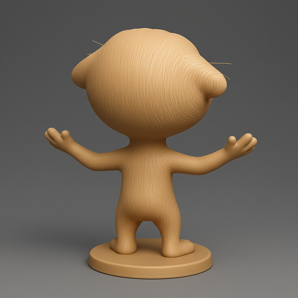 silhouette 3d printer maker-3d portrait printing_Playful Cat Figurine for Your Collection