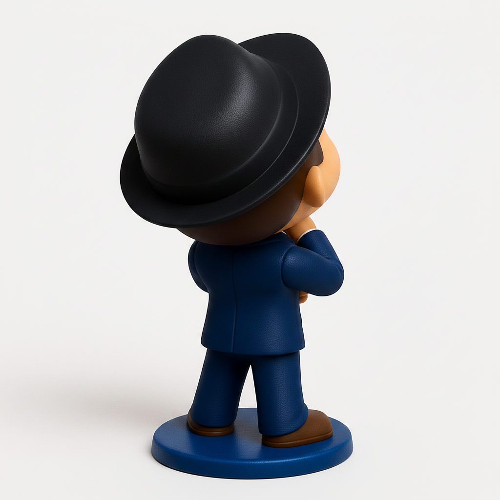 face to 3d model ai-3D portrait printing from photo_Chibi Gentleman Figurine - Suited Desk Companion