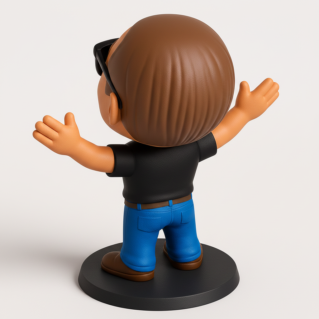 face to 3d model ai-3D portrait printing from photo_Bring Joy to Your Desk: Smiling Bobblehead Character