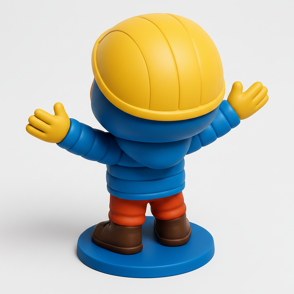 face to 3d model ai-3D portrait printing from photo_Charming Construction Buddy Figurine