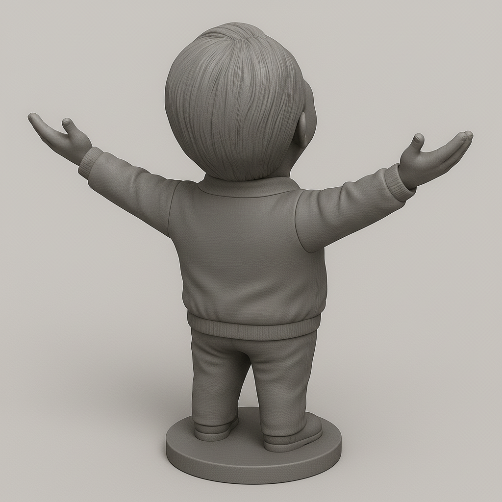 silhouette 3d printer maker-3d portrait printing_Joyful Figure with Outstretched Arms