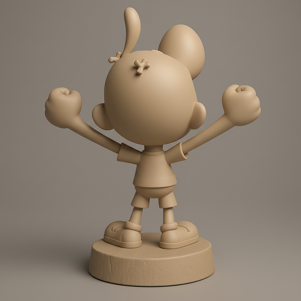 silhouette 3d printer maker-3d portrait printing_Joyful Character Figurine for 3D Printing