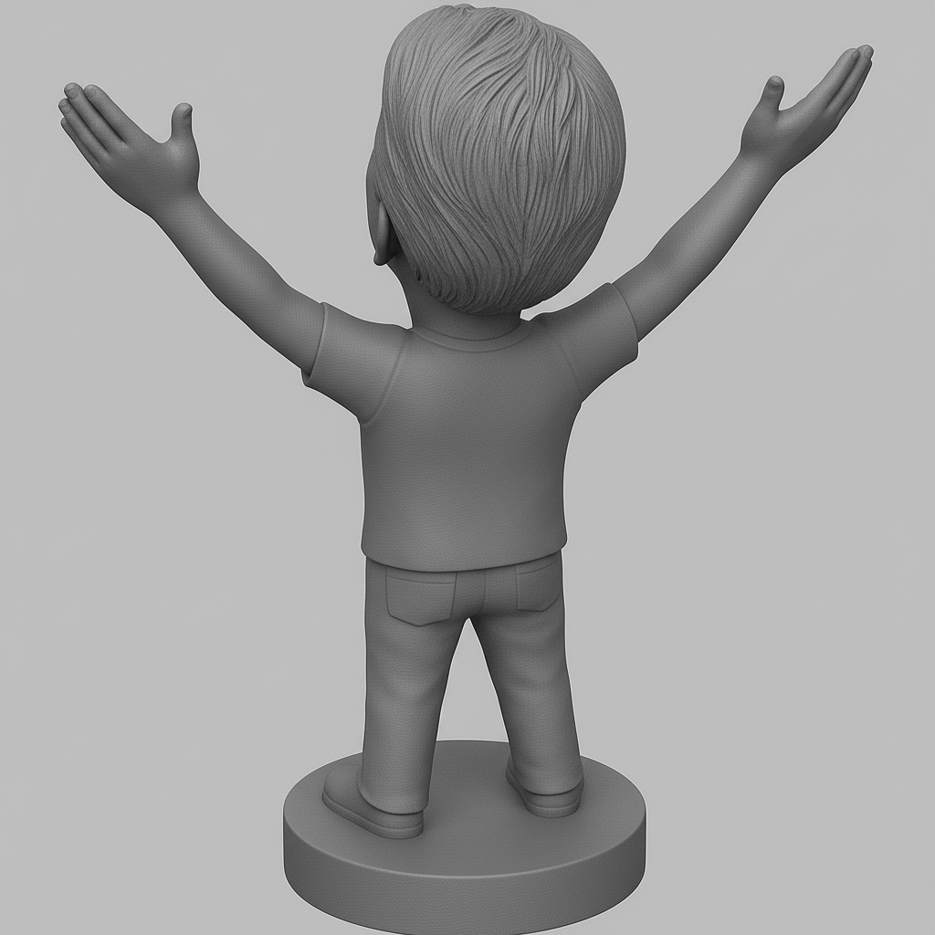 silhouette 3d printer maker-3d portrait printing_Joyful Figure with Outstretched Arms