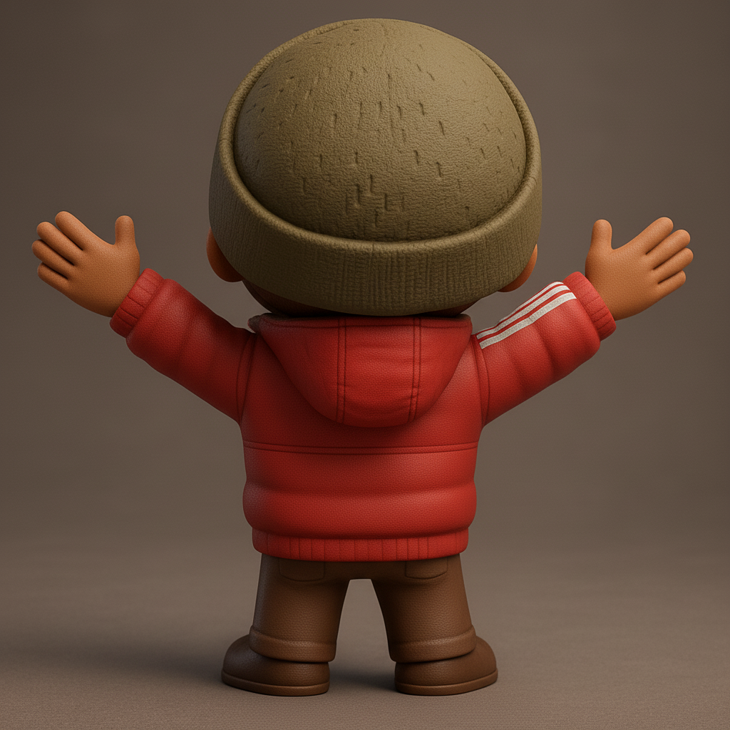 face to 3d model ai-3D portrait printing from photo_Happy Bearded Character - Adidas Style Desk Buddy