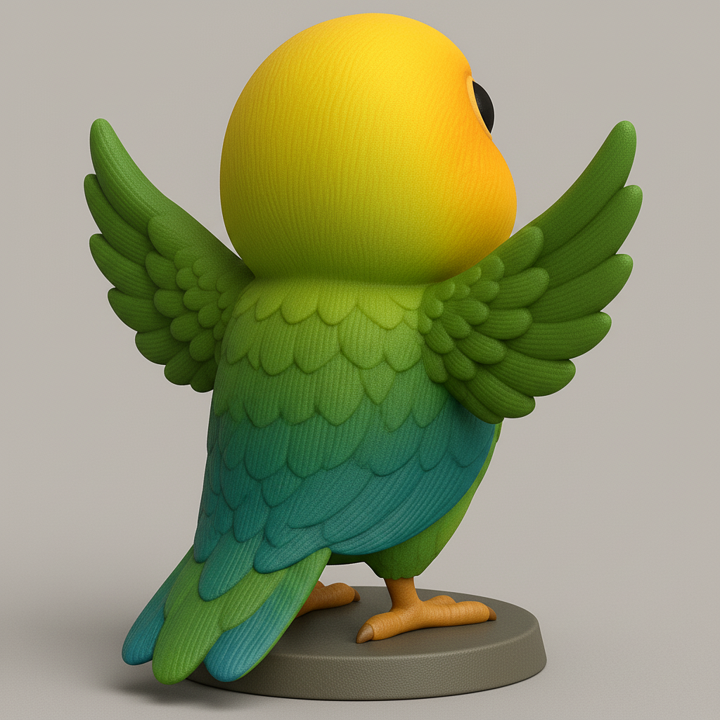 face anatomy 3d model-create 3d face model from photo_Cheerful Parrot Figurine for Your Collection