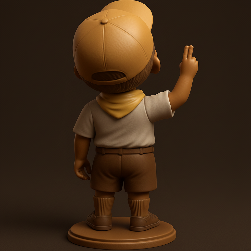 face to 3d model ai-3D portrait printing from photo_Joyful Scout Figurine: Inspire & Decorate