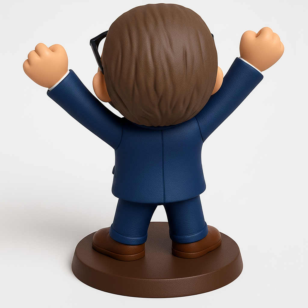 face to 3d model ai-3D portrait printing from photo_Happy CEO Figure: Celebrate Success on Your Desk!