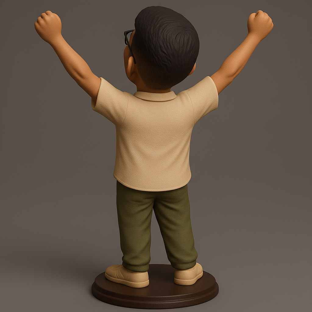 silhouette 3d printer maker-3d portrait printing_Joyful Character Figure for 3D Printing