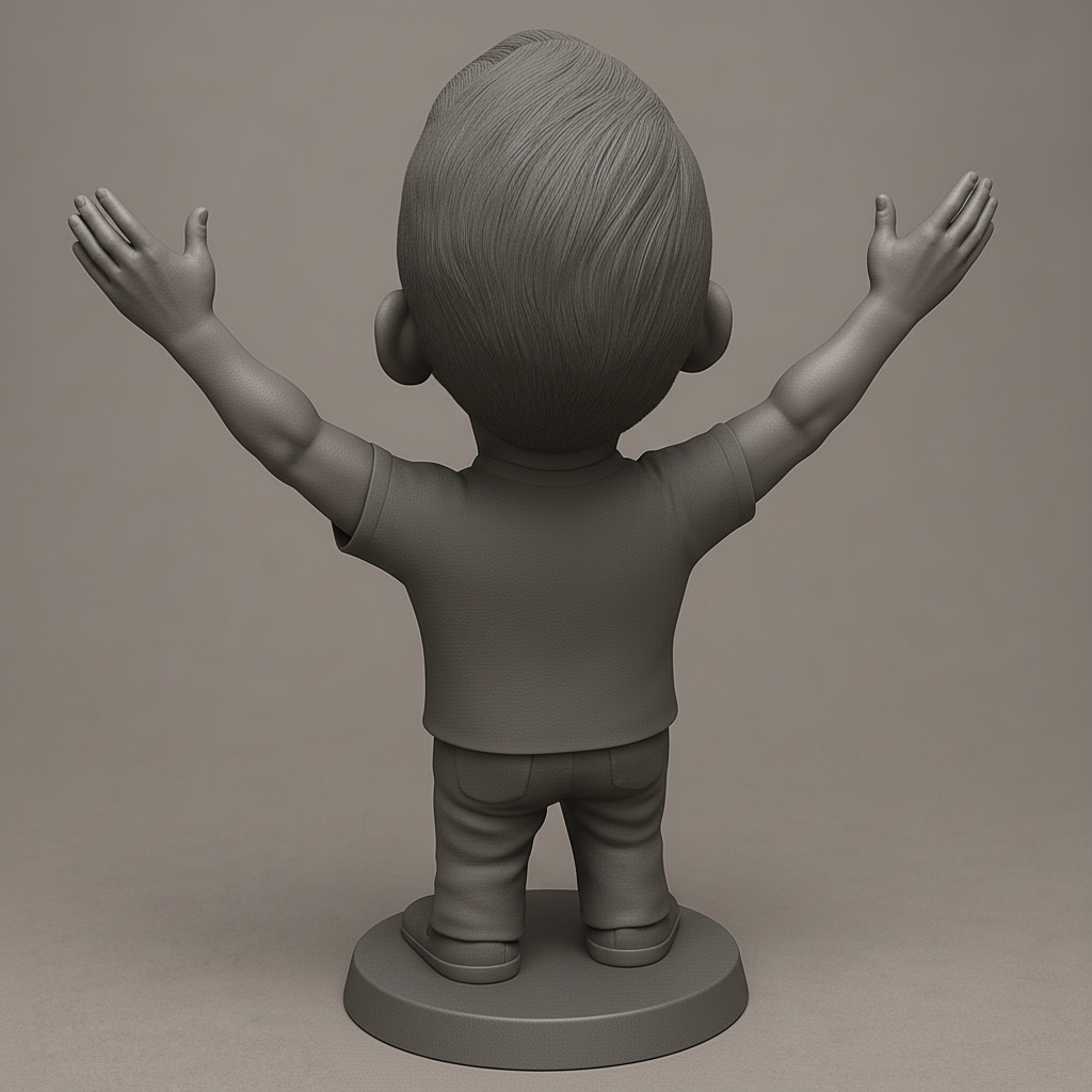 face to 3d model ai-3D portrait printing from photo_Joyful Embrace Figurine: Celebrate Every Win!