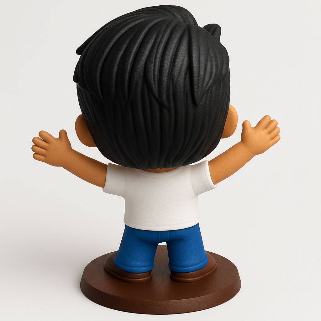face to 3d model ai-3D portrait printing from photo_Happy Boy Hugging Figurine 3D Print Model