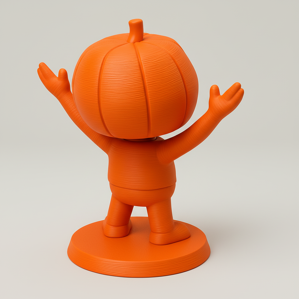 face anatomy 3d model-create 3d face model from photo_Happy Halloween Pumpkin Bobblehead - Fun & Easy Print!
