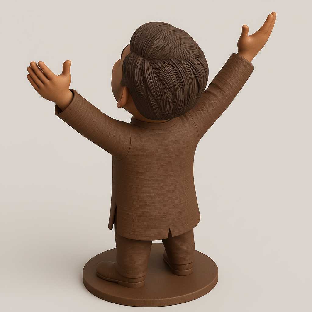 silhouette 3d printer maker-3d portrait printing_Joyful Figure with Outstretched Arms