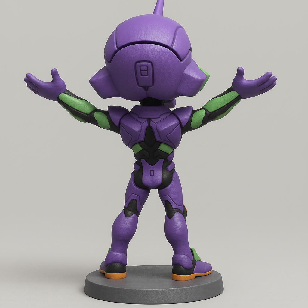 silhouette 3d printer maker-3d portrait printing_Joyful Purple Mecha Figure