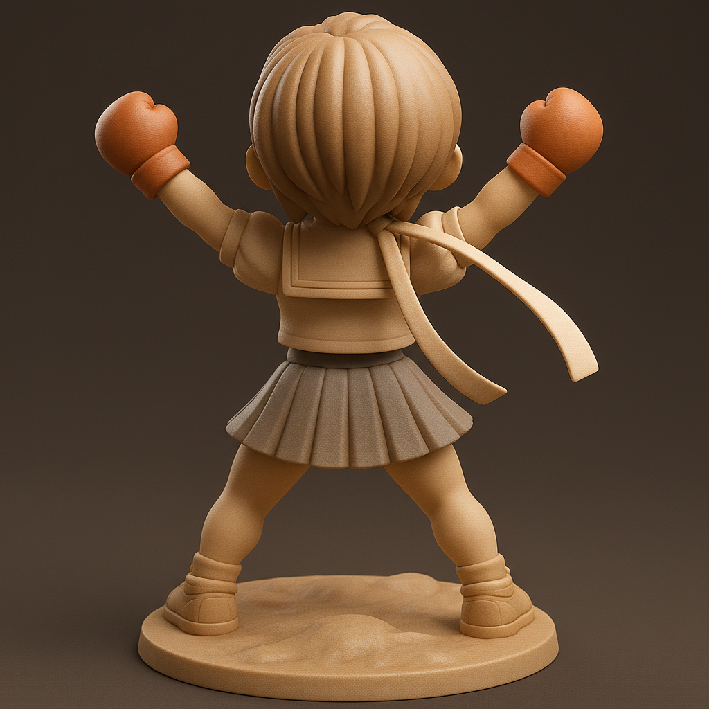 silhouette 3d printer maker-3d portrait printing_Joyful Champion: Celebratory Kid Figure