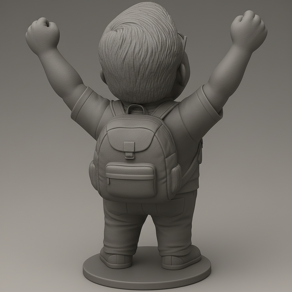 face anatomy 3d model-create 3d face model from photo_Joyful Victory Pose Figure Macky