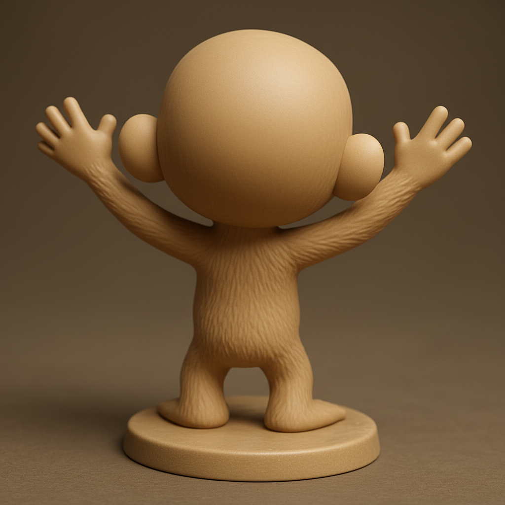 face anatomy 3d model-create 3d face model from photo_Joyful Monkey Figurine: Instant Smile Decor