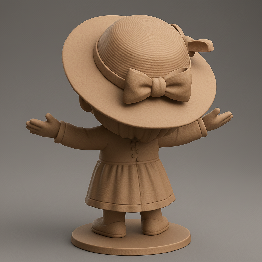 face to 3d model ai-3D portrait printing from photo_Adorable Hugging Girl: A Joyful 3D Print!
