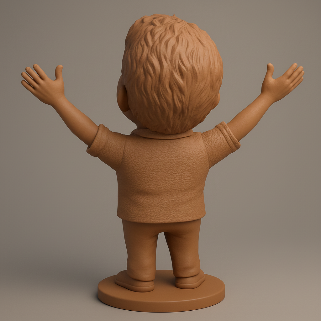 face anatomy 3d model-create 3d face model from photo_Celebrate Joy: Open Arms Caricature 3D Model