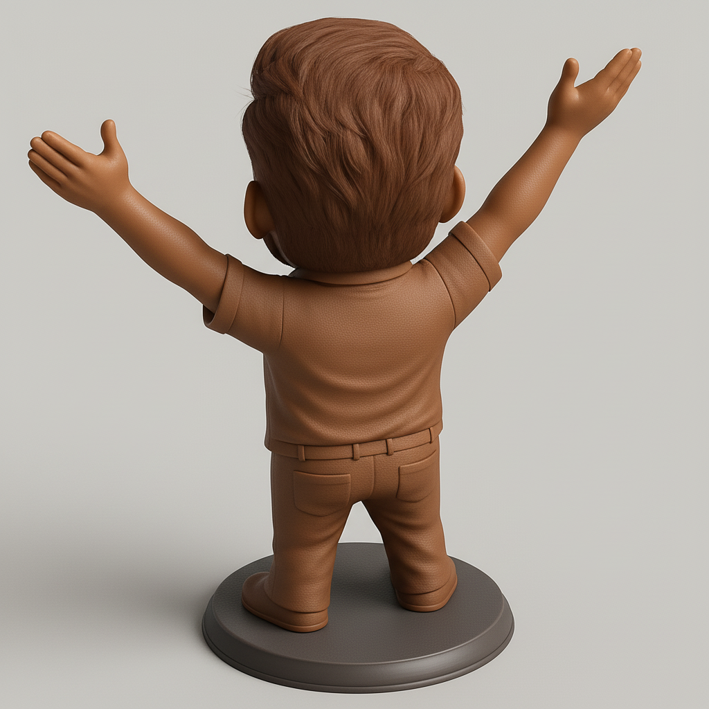 silhouette 3d printer maker-3d portrait printing_Joyful Man Figurine: Celebrate Success & Happiness
