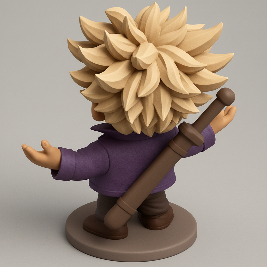 face to 3d model ai-3D portrait printing from photo_Chibi Future Trunks: Happy Welcome DBZ Fan Art Statue