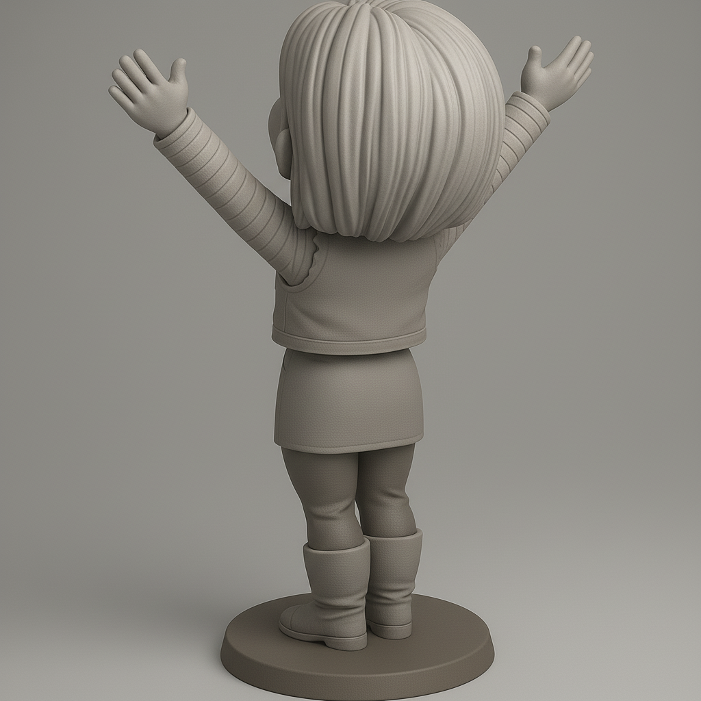 face anatomy 3d model-create 3d face model from photo_Joyful Character Pose for 3D Printing