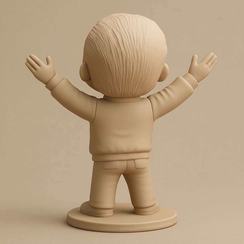 face to 3d model ai-3D portrait printing from photo_Friendly Welcoming Character Statue - Desk Companion