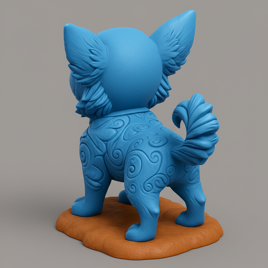 face to 3d model ai-3D portrait printing from photo_Joyful Pup Figurine: Detailed Artistic 3D Print Model