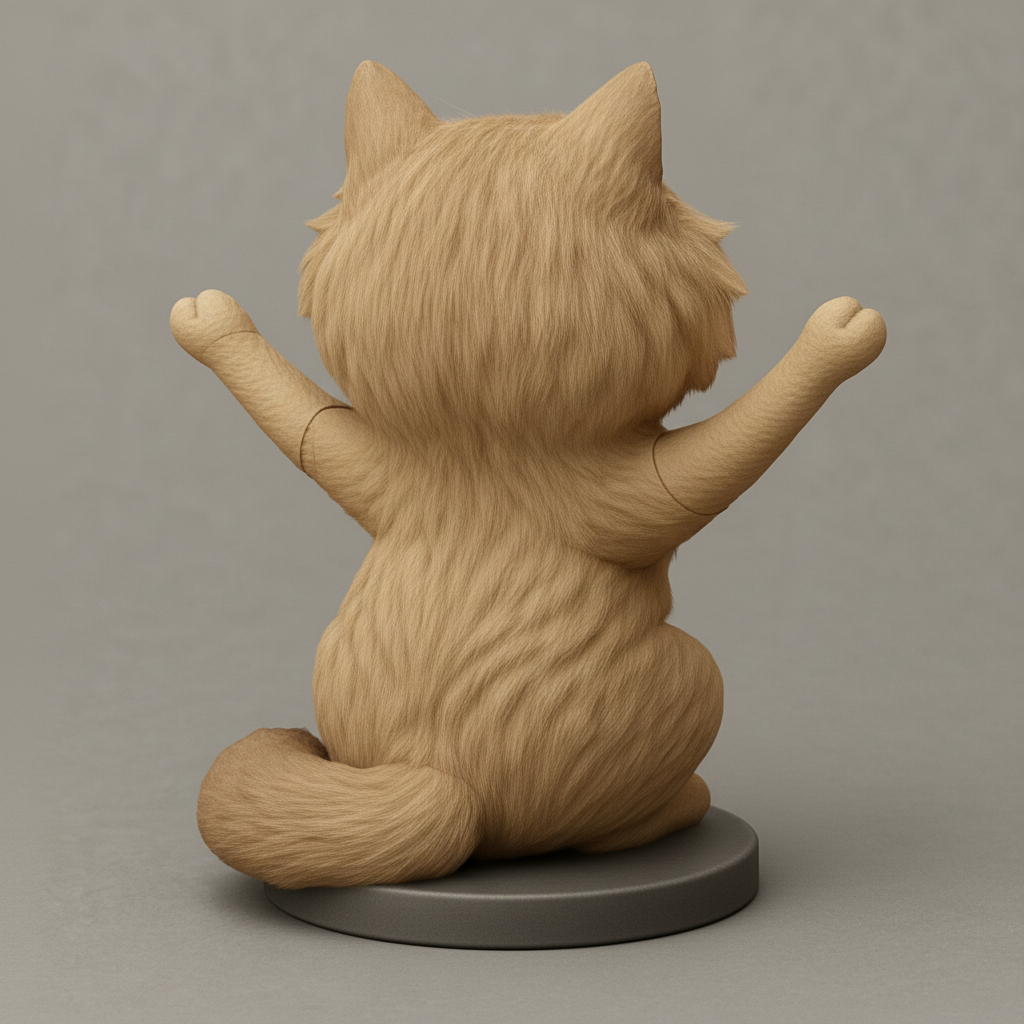 silhouette 3d printer maker-3d portrait printing_Joyful Hugging Cat Figurine – Spread Happiness!
