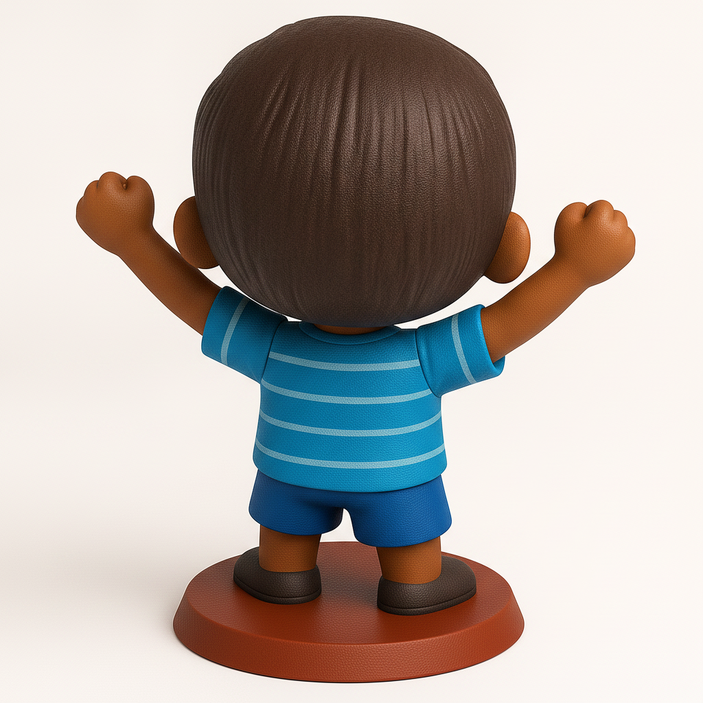 face anatomy 3d model-create 3d face model from photo_Joyful Boy Celebration Figurine - Desktop Buddy