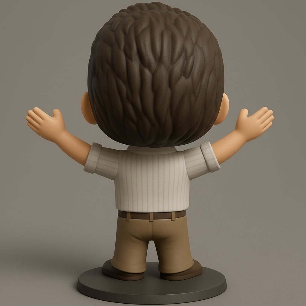 face anatomy 3d model-create 3d face model from photo_Friendly Funko Pop Style Figurine - Welcoming Pose