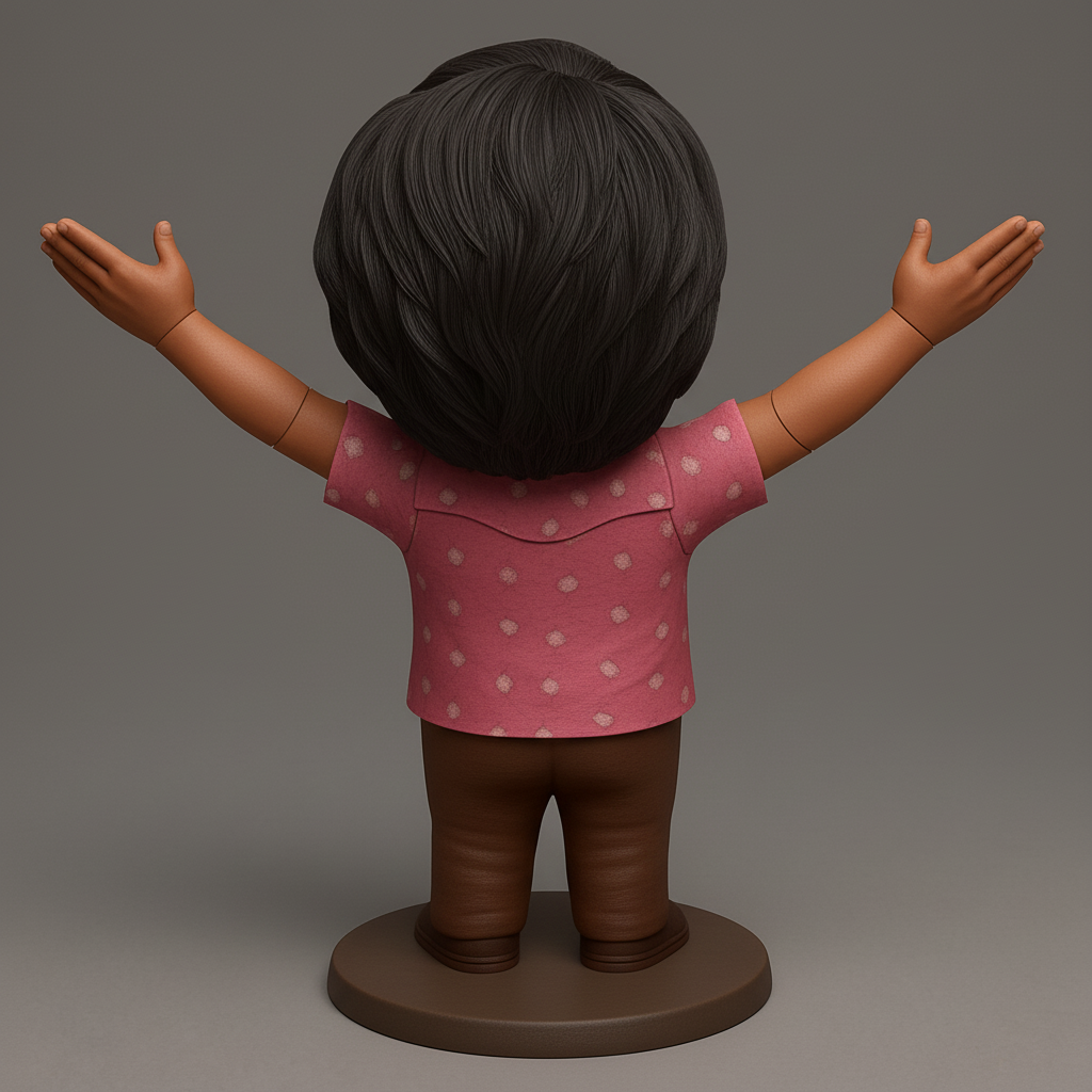 face to 3d model ai-3D portrait printing from photo_Spread Joy: Enthusiastic Caricature Desk Buddy