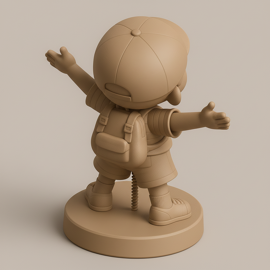 face anatomy 3d model-create 3d face model from photo_Joyful Kids' Figure with Spring Action