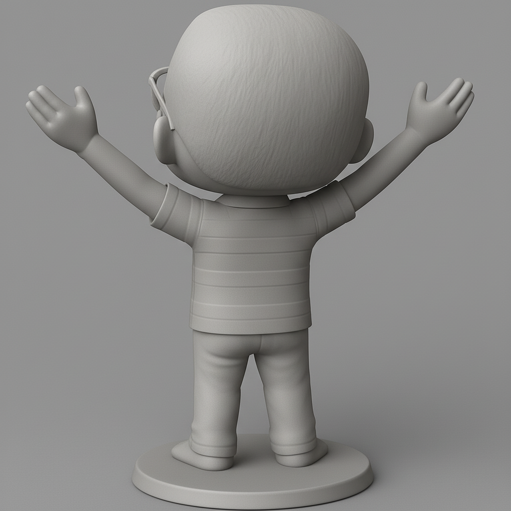 face to 3d model ai-3D portrait printing from photo_Smiling Chibi Character - Uplifting Desk Companion