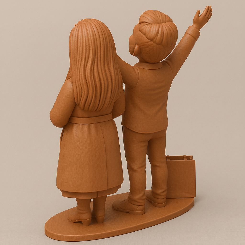 face anatomy 3d model-create 3d face model from photo_Joyful Couple Figurine for 3D Printing