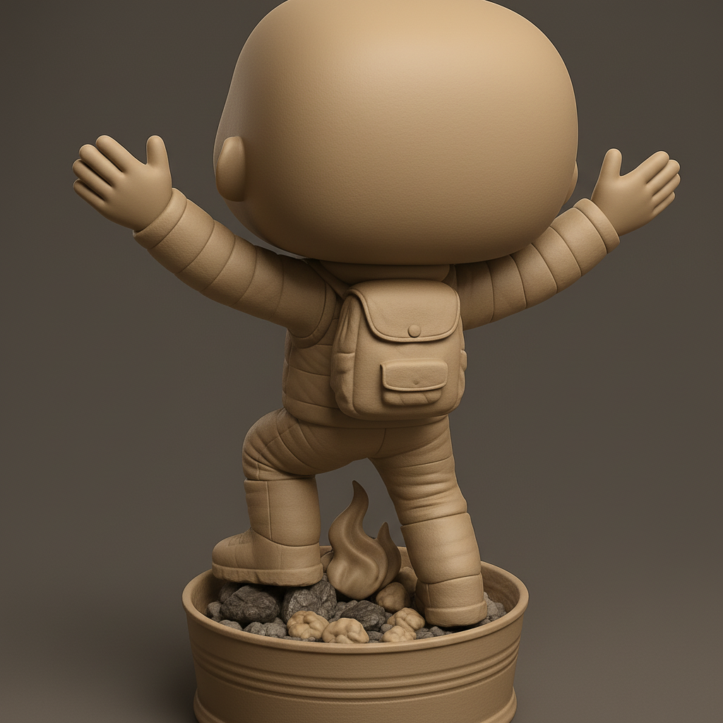 face anatomy 3d model-create 3d face model from photo_Happy Hiker Campfire Adventure Display Model