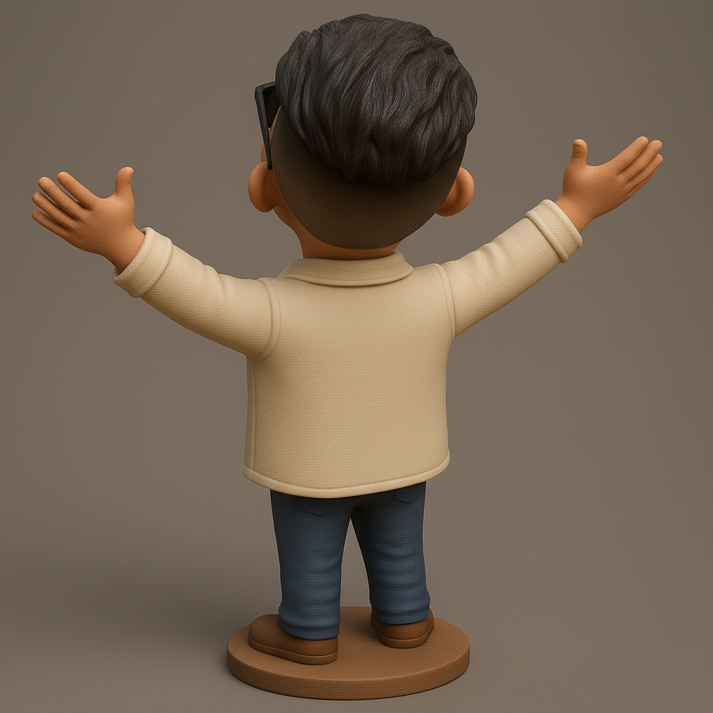 face anatomy 3d model-create 3d face model from photo_Joyful Character Figurine with Sunglasses