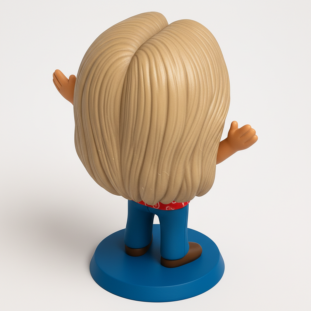 face anatomy 3d model-create 3d face model from photo_DIY Funko Style Happy Woman Desk Buddy