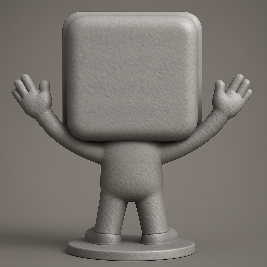 face to 3d model ai-3D portrait printing from photo_Desk Buddy: Happy Rupee Symbol Figurine