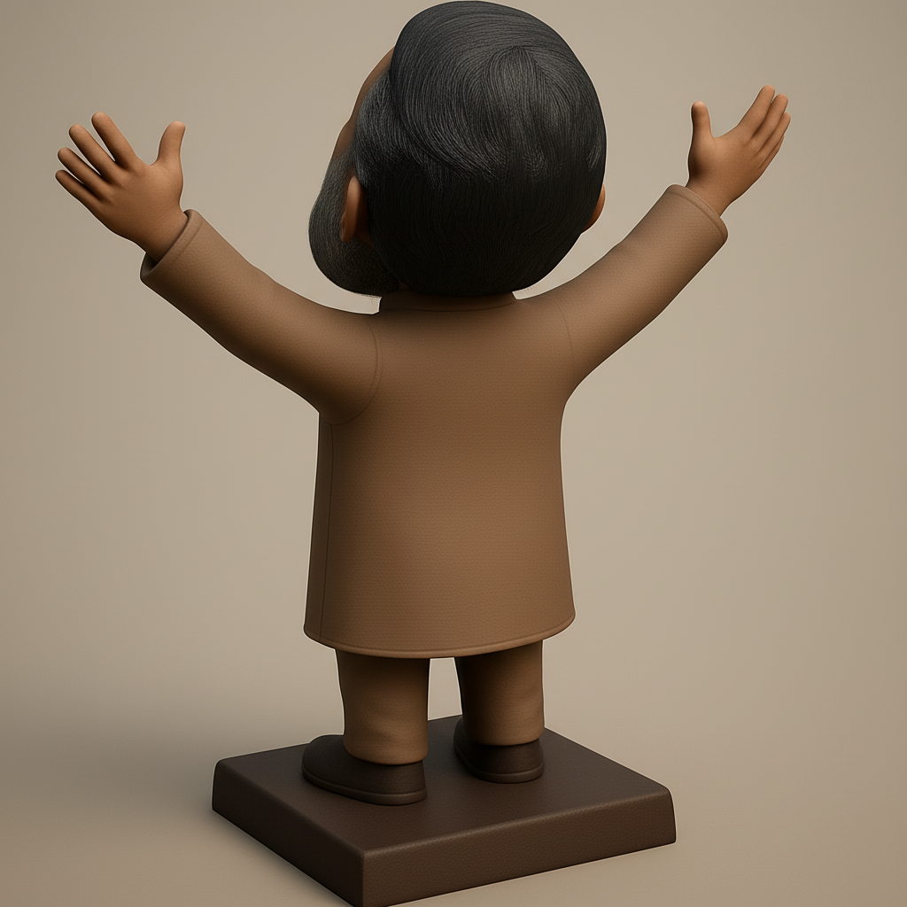 face to 3d model ai-3D portrait printing from photo_Uplifting Joy: Bearded Man Figurine