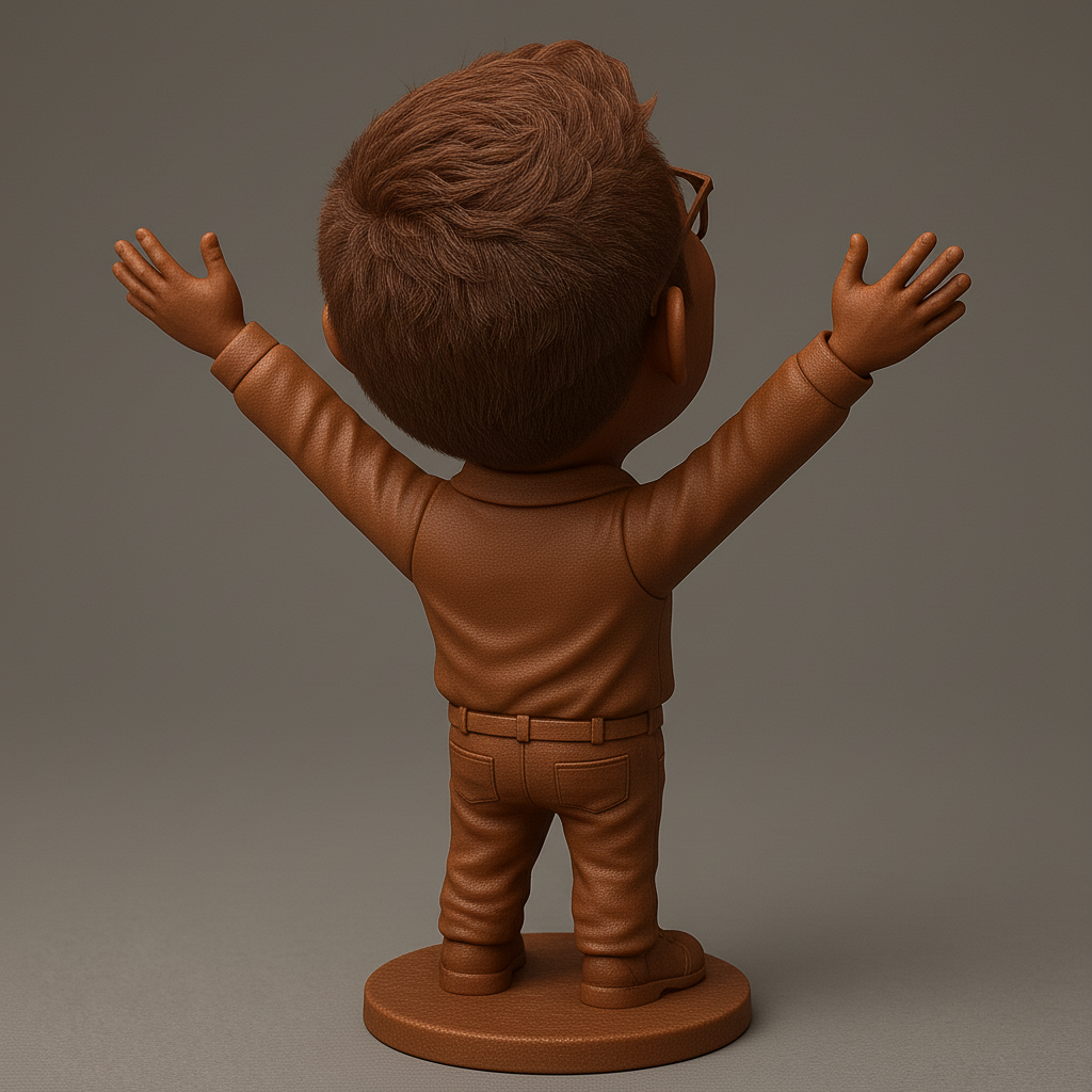 silhouette 3d printer maker-3d portrait printing_Joyful Character Statue for 3D Printing