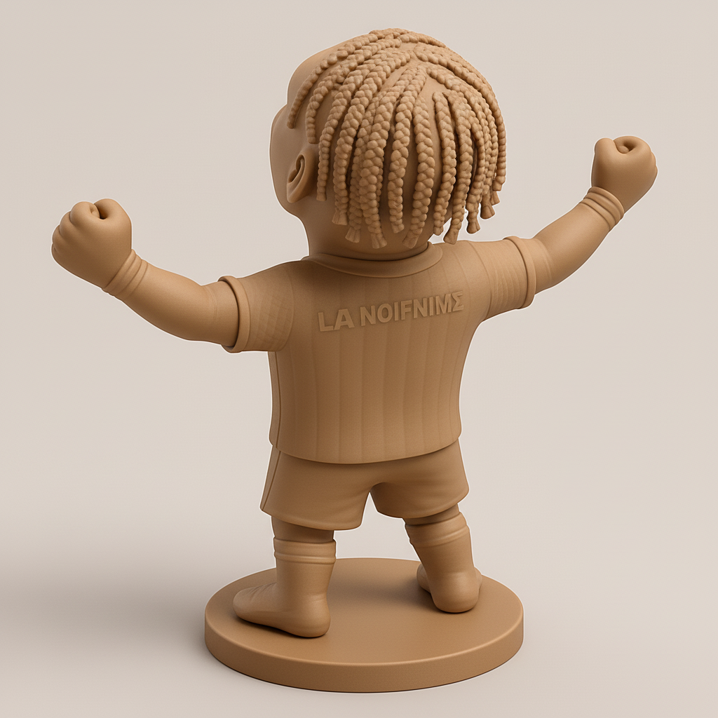 silhouette 3d printer maker-3d portrait printing_Epic Goal Celebration Chibi Soccer Player Statue