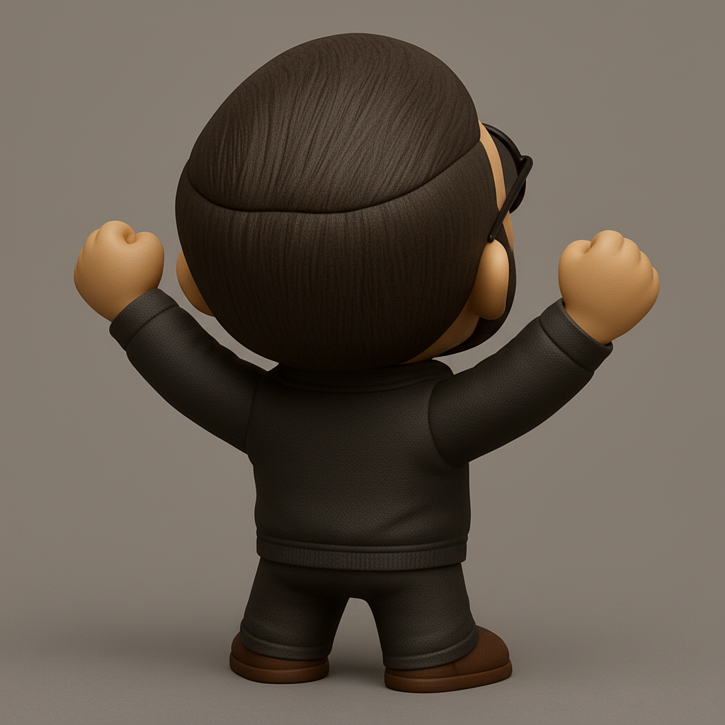 face anatomy 3d model-create 3d face model from photo_Happy Chibi Guy Figure: Celebrate Success & Good Vibes!