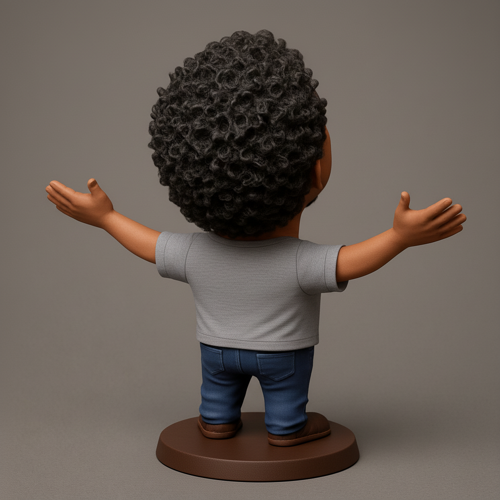 face to 3d model ai-3D portrait printing from photo_Embrace Joy Bobblehead: Spreading Happiness Figurine