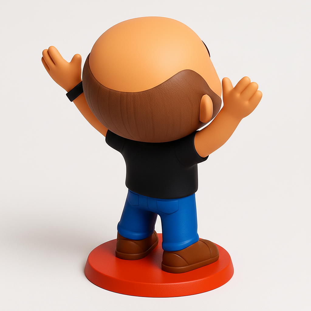 face anatomy 3d model-create 3d face model from photo_Friendly Waving Cartoon Man Figurine - Desk Buddy!