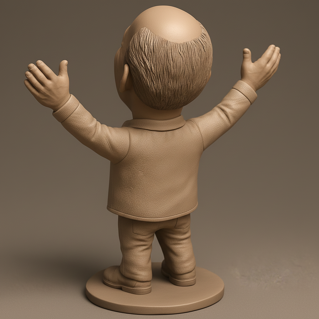 silhouette 3d printer maker-3d portrait printing_Cheerful 3D Figurine with Open Arms