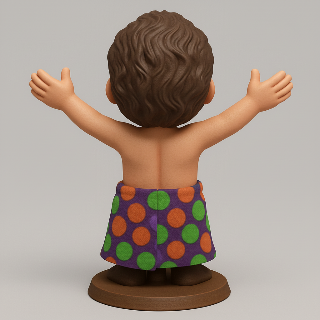 face anatomy 3d model-create 3d face model from photo_Happy Bearded Bobble: Desk Buddy of Pure Joy